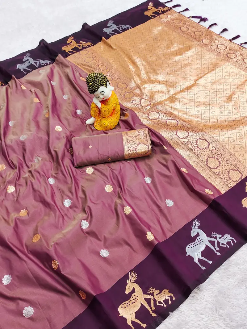 Premium Banarasi Zari Work Soft Silk Saree - Image 4 in Hyderabad